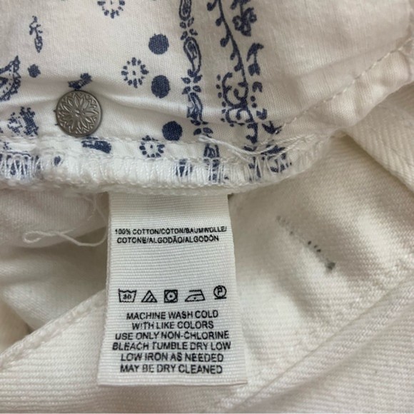 We The Free White Out Distressed Button Fly Denim Shorts - Picture 6 of 8